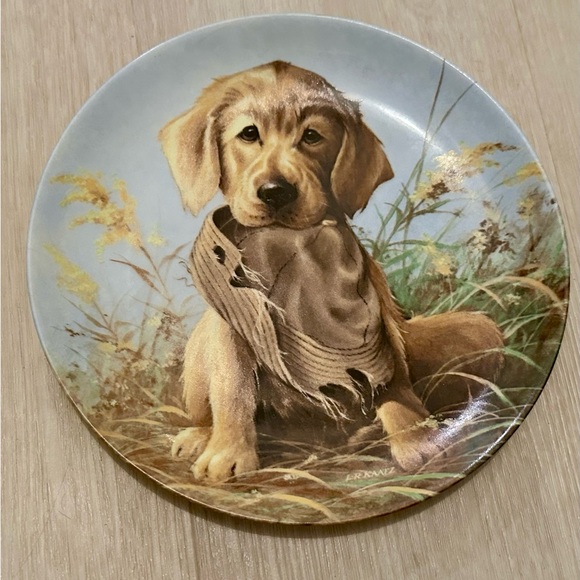 1987 Knowles Golden Retriever Plate Caught in the Act Lynn Kaatz 8.5” - Picture 1 of 10